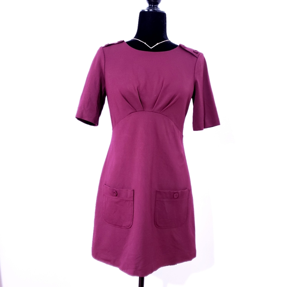 Burgundy Tunic Dress Vintage Style Le Chateau